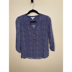 Joie Blue Long Sleeve Womans Blouse Small Rayon‎ Top